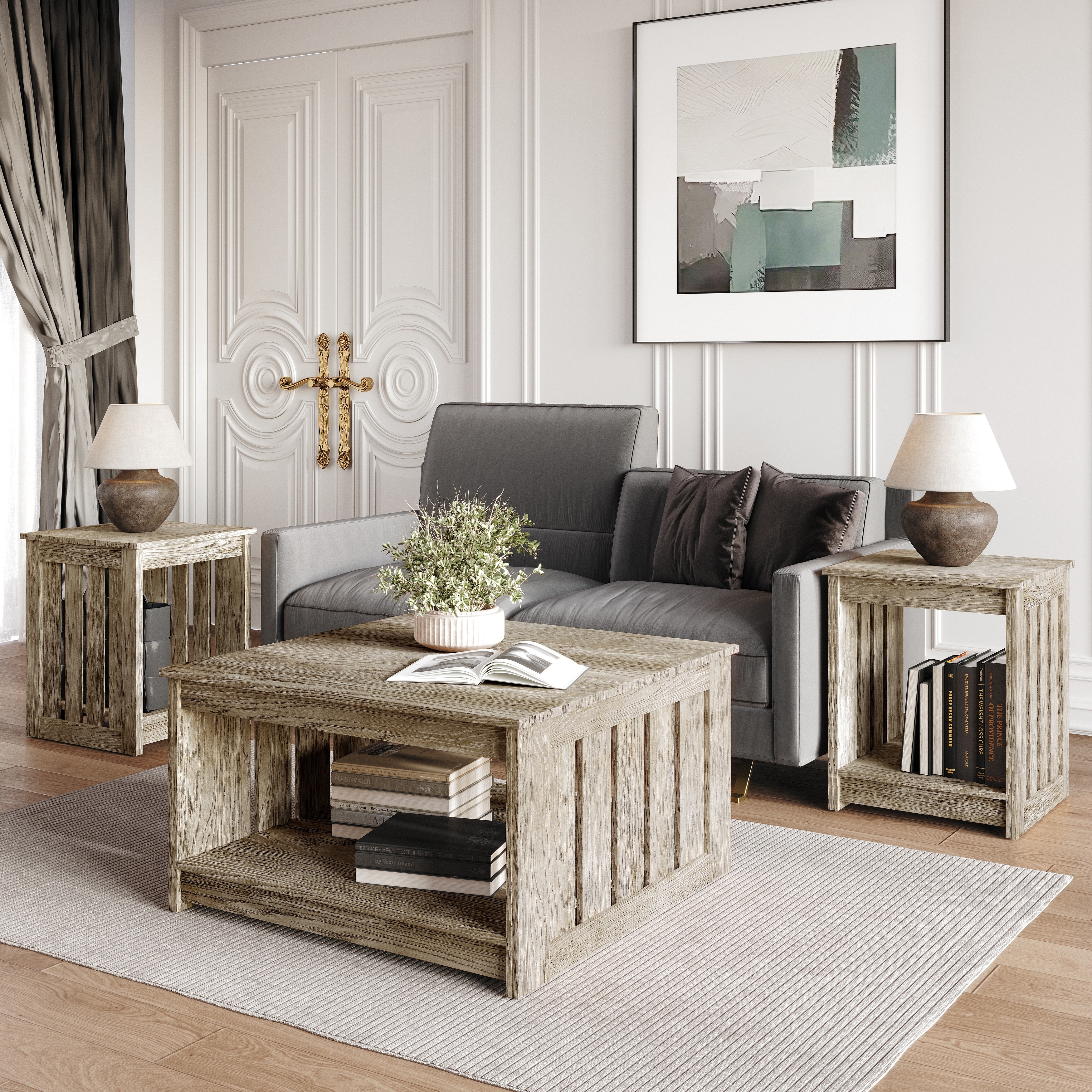 Clayfell Nashua 3 Piece of Coffee Table Set - Overstock - 43047478