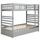 preview thumbnail 44 of 48, Twin-Over-Twin Bunk Bed with Trundle, Space-Saving Wooden Bunk Bed Frame for Twin Size Mattress (No Box Spring Needed)