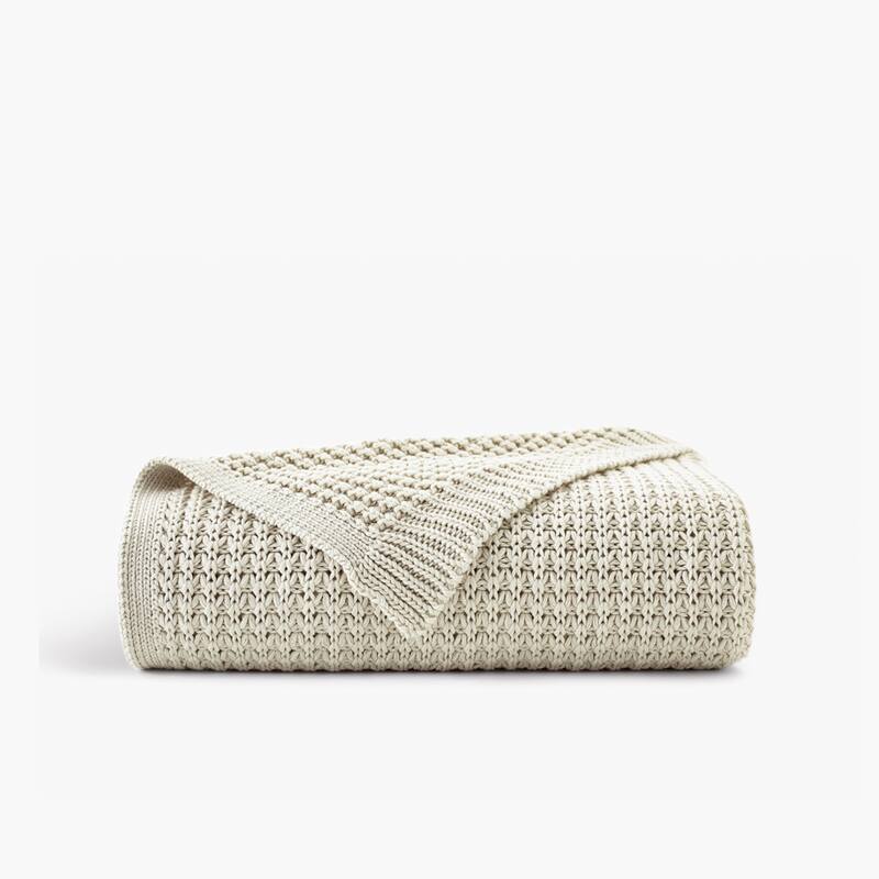 Truly Soft Chunky Knit Organic Throw Blanket