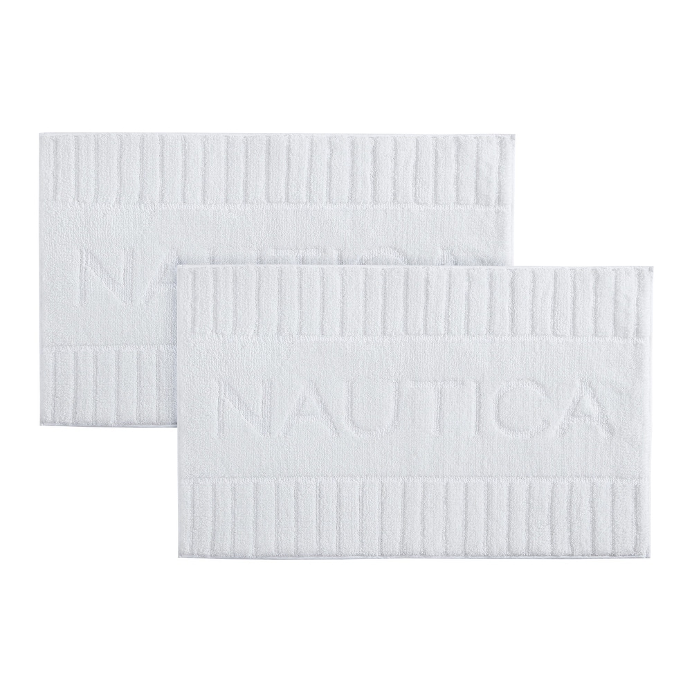 Nautica 2 Piece Printed Cotton Bath Rug Set