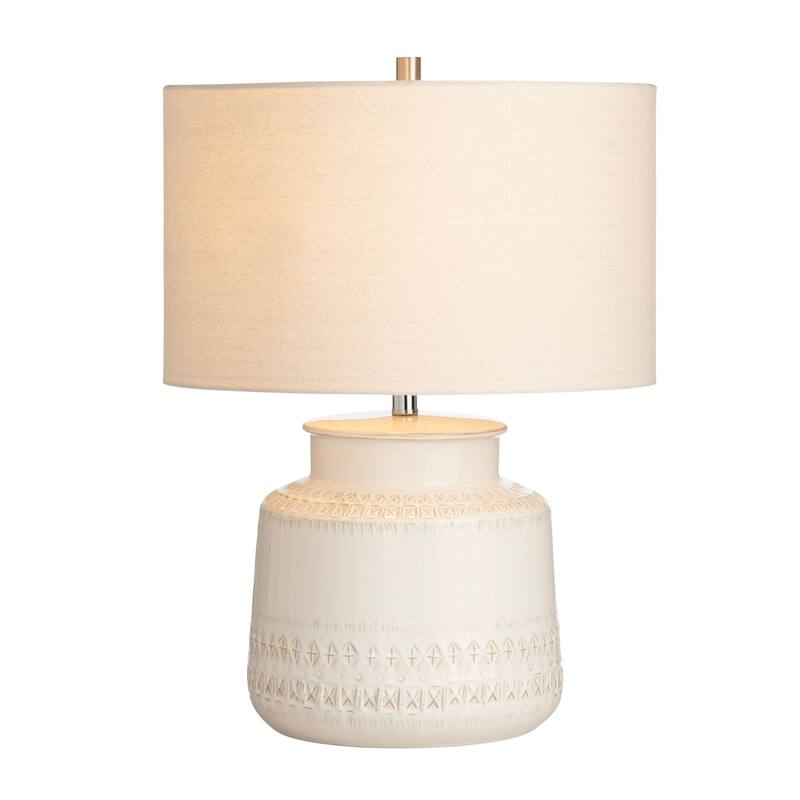 Alexis 3-Way Ceramic Table Lamp with Oat Linen Shade