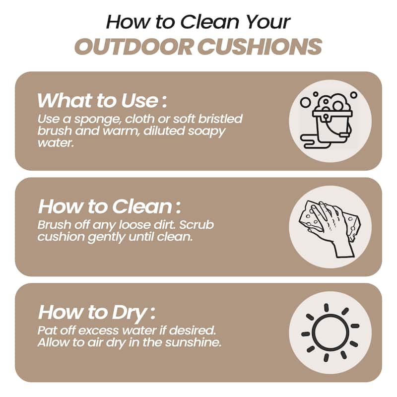 24"x 24" Outdoor Premium Deep Seat Sunbrella Cushion Set Chair Cushion