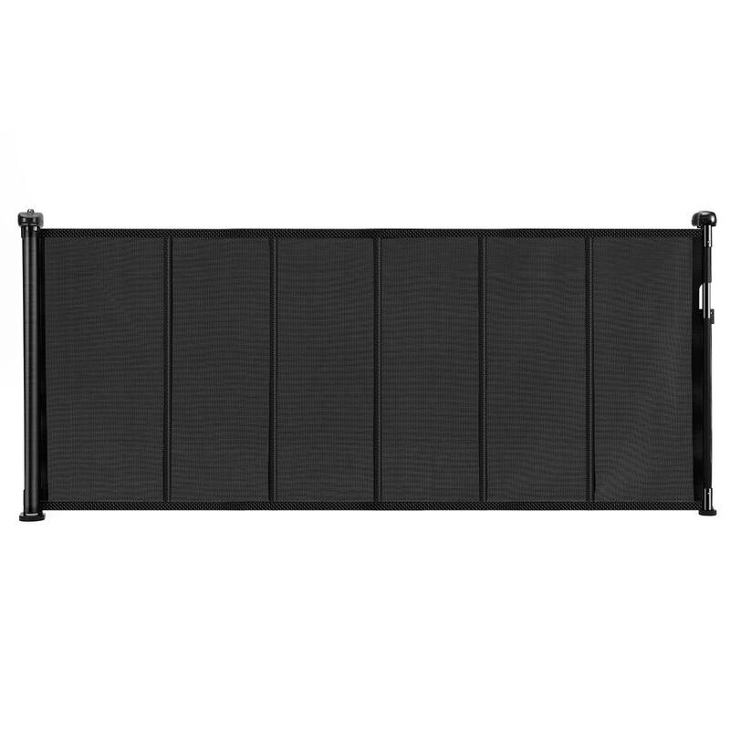 Retractable Baby Gate with Secure Mesh Design and One-Handed Operate Adjustable for Various Spaces - 71 Inch - Black