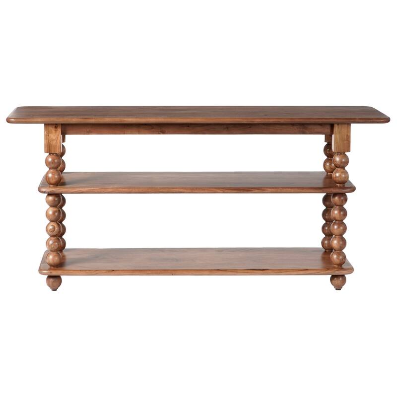 SAFAVIEH Couture Norbert 2-Shelf Wood Console Table - 64"W x 16"D x 30"H