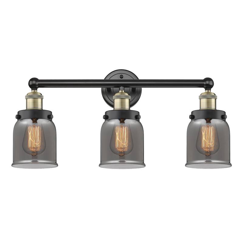 Innovations Lighting 616-3W-10-25 Bell Vanity Bell 3 Light 25" Wide - Black Antique Brass / Plated Smoke / Multi-Colored