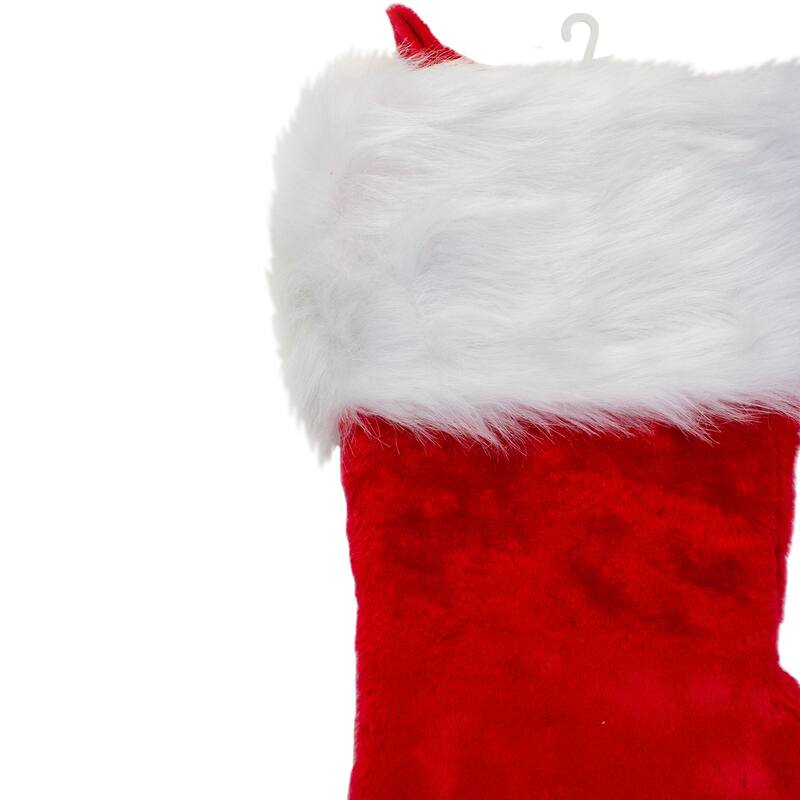 20" Traditional Red with White Cuff Hanging Christmas Stocking