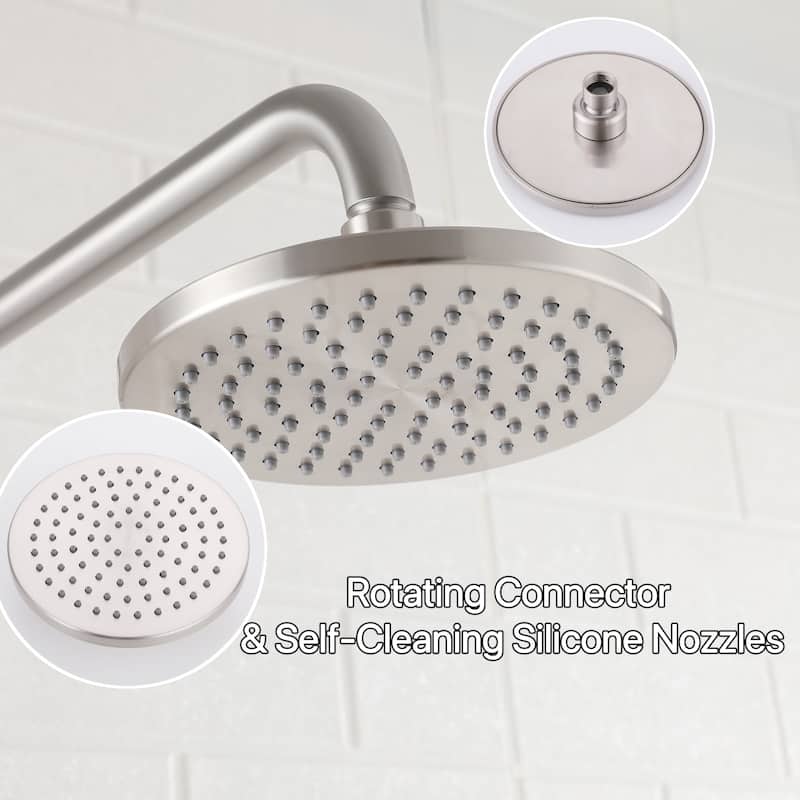 Modland 4-Way Exposed Retrofit Shower System with Rainfall & Handheld, Easy Install in Black/Nickel/Chrome