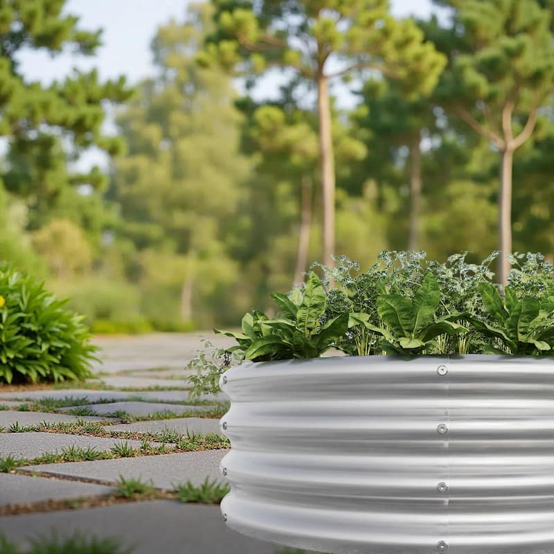 Galvanized Metal Raised Garden Bed for growing vegetables herb flowers