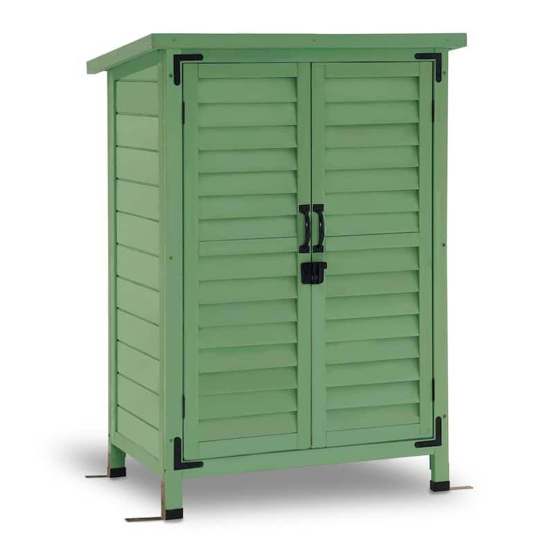 MCombo Small Outdoor Storage Cabinet Shed with Double Doors (24.6" x 18.3" x 38.2"), Wooden 0985