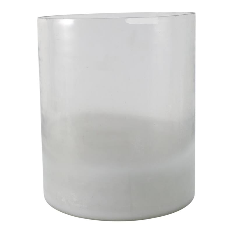 Glass Frosted Finish Pillar Candle Holder - Clear