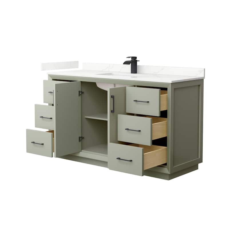 Wyndham Collection WCF414160S-QTZ-UNSMXX Strada 60" Free Standing