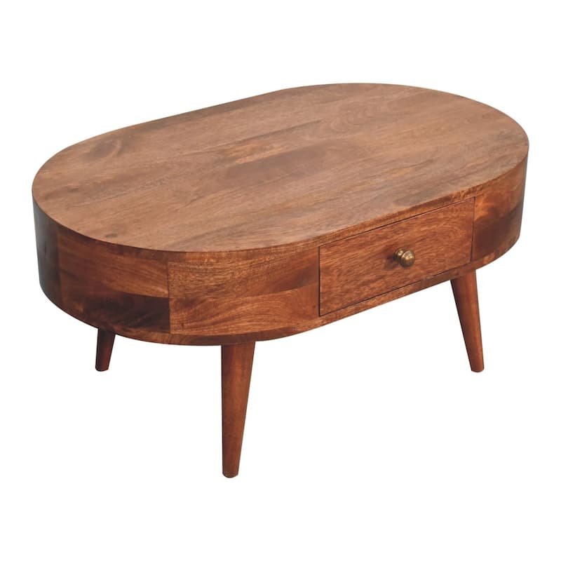 Artisan Furniture Solid Wood Honey Caramel Coffee Table, Brown with 1 Drawer