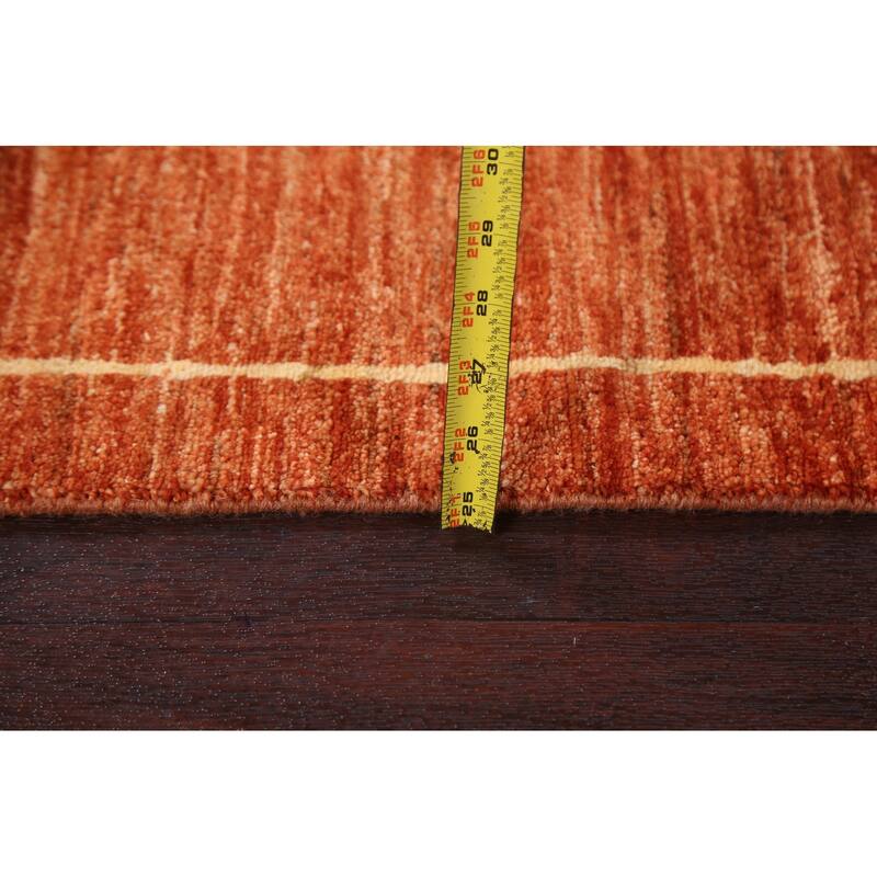 Bordered Gabbeh Kashkoli Oriental Wool Runner Rug Hand-knotted Carpet - 2'5" x 9'3"