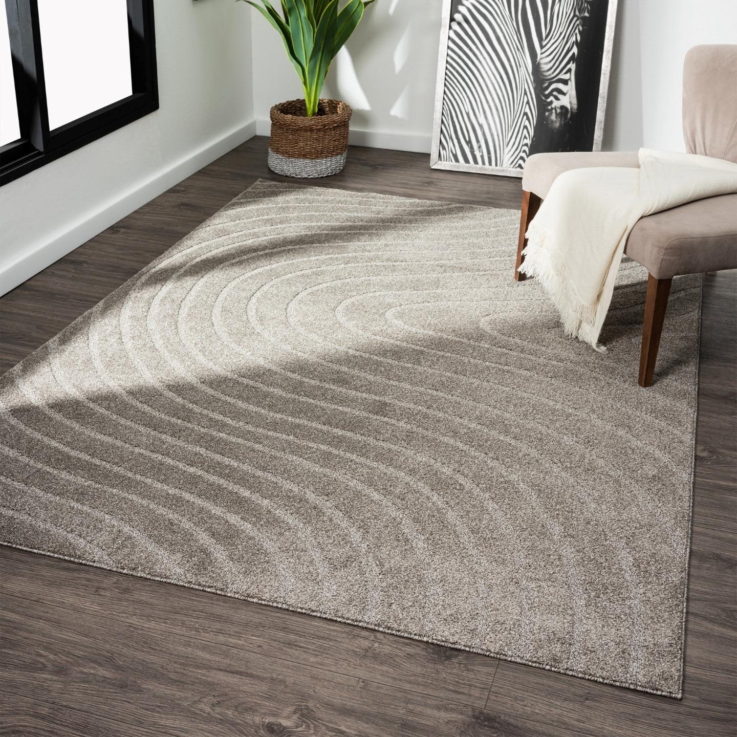 Luxe Weavers Modern Geometric Wave Area Rug, Stain Resistant