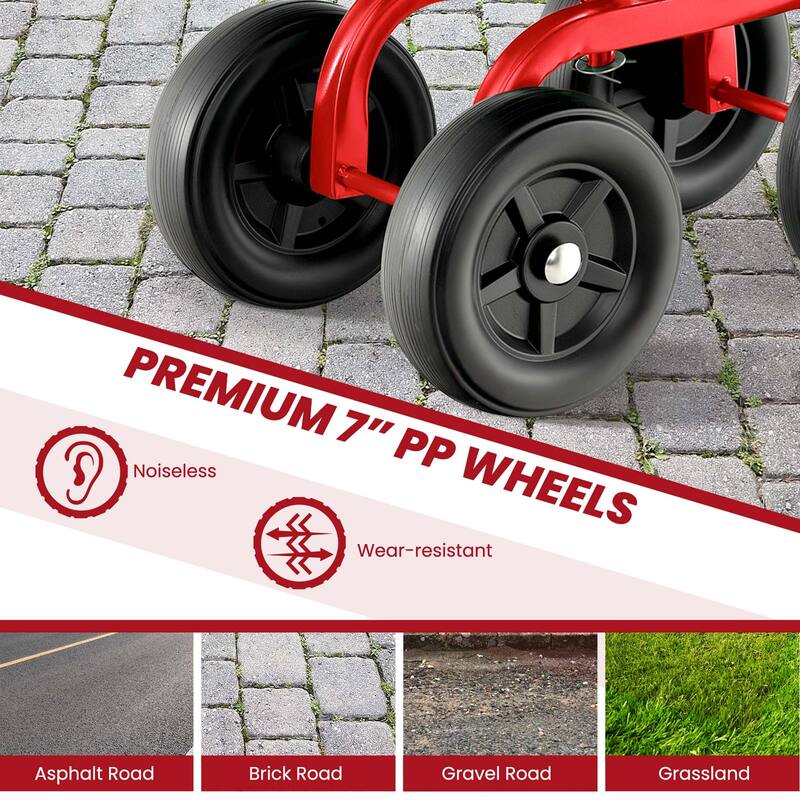 Costway Rolling Garden Cart Heavy Duty Workseat with 360° Swivel Seat - See Details