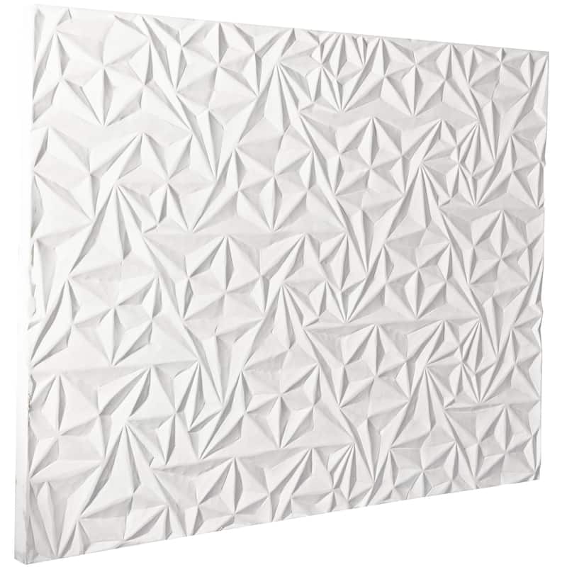 Wooden Geometric Handmade Intricately Carved Home Wall Decor - White - CosmoLiving by Cosmopolitan