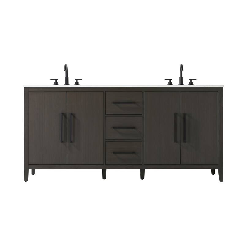 Elegant Lighting VF29372D Millie 72" Free Standing Double Basin Vanity - Mocha Brown