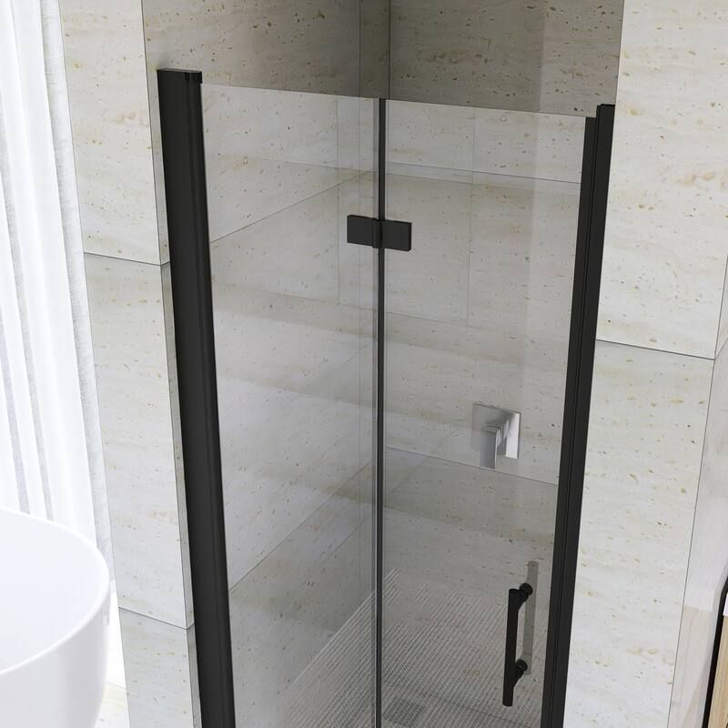 Bifold Framed Shower Door in Matte Black Finish