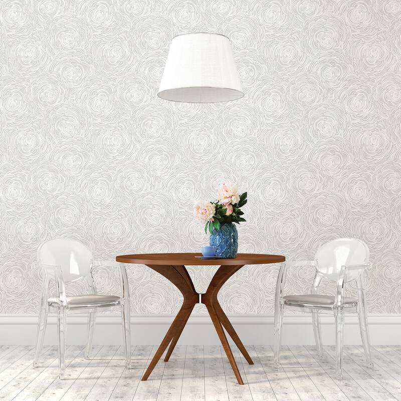 A-Street Prints Celestial Grey Floral Wallpaper