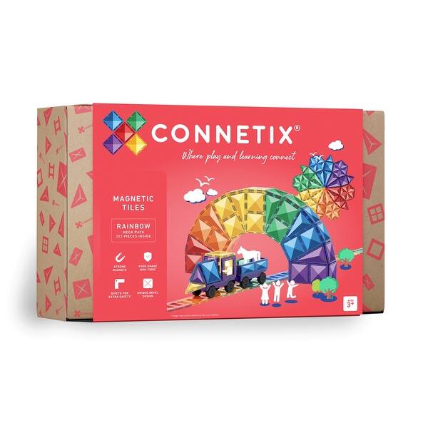 slide 2 of 11, Connetix Magnetic Tiles Rainbow Mega Pack, 212 Pieces Rainbow - Kids