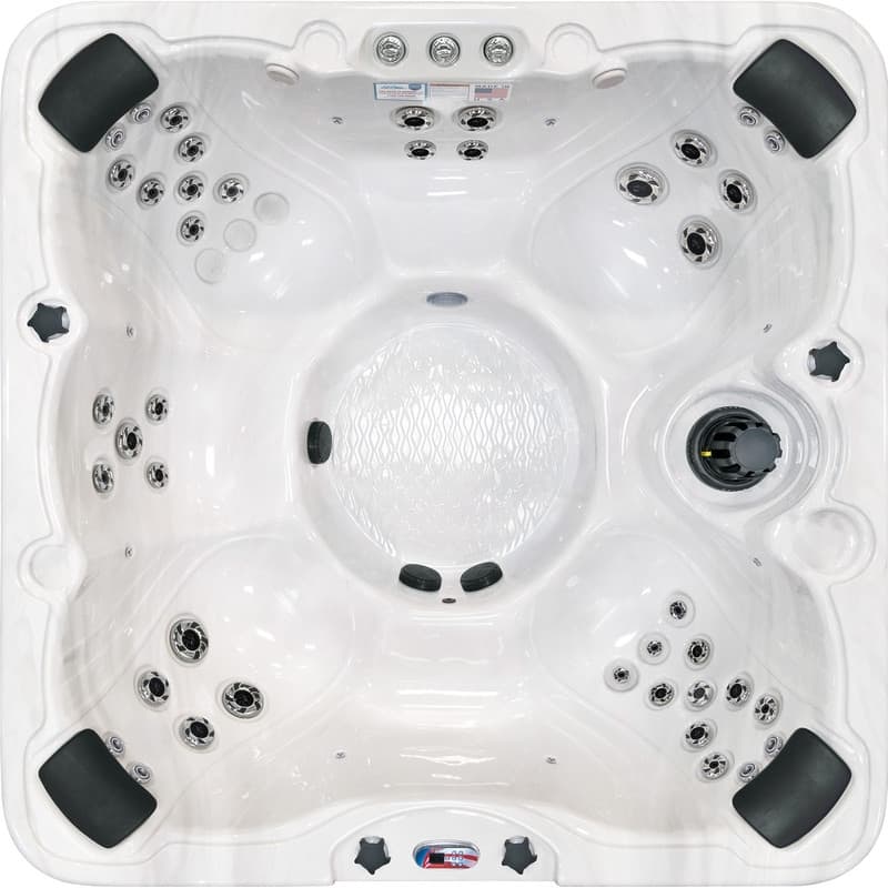 American Spas 7-Person 45-Jet Premium Acrylic Bench Spa Standard Hot Tub with Ozonator and Bluetooth Sound System