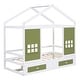 preview thumbnail 15 of 47, Twin Size Wood House Bed with 2 Drawers and Window Decoration