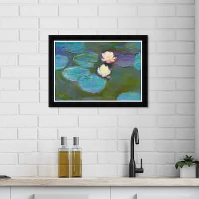 Wynwood Studio Prints Floral and Botanical Claude Monet - Nympheas Green and Traditional Wall Art Canvas Print