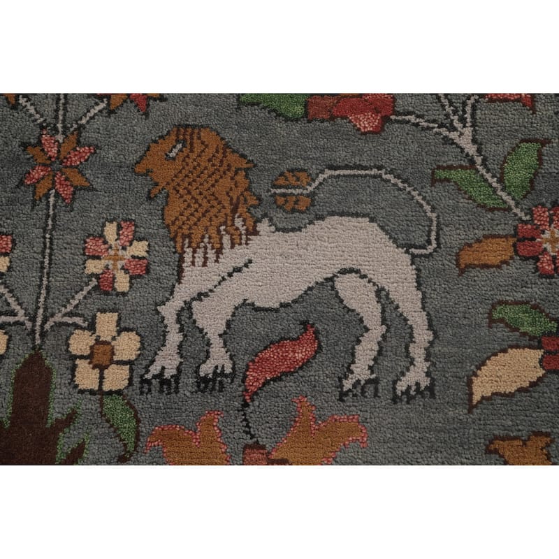 Animal Pictorial Ziegler Area Rug Hand-Knotted Oriental Wool Carpet - 10'0"x 13'9"