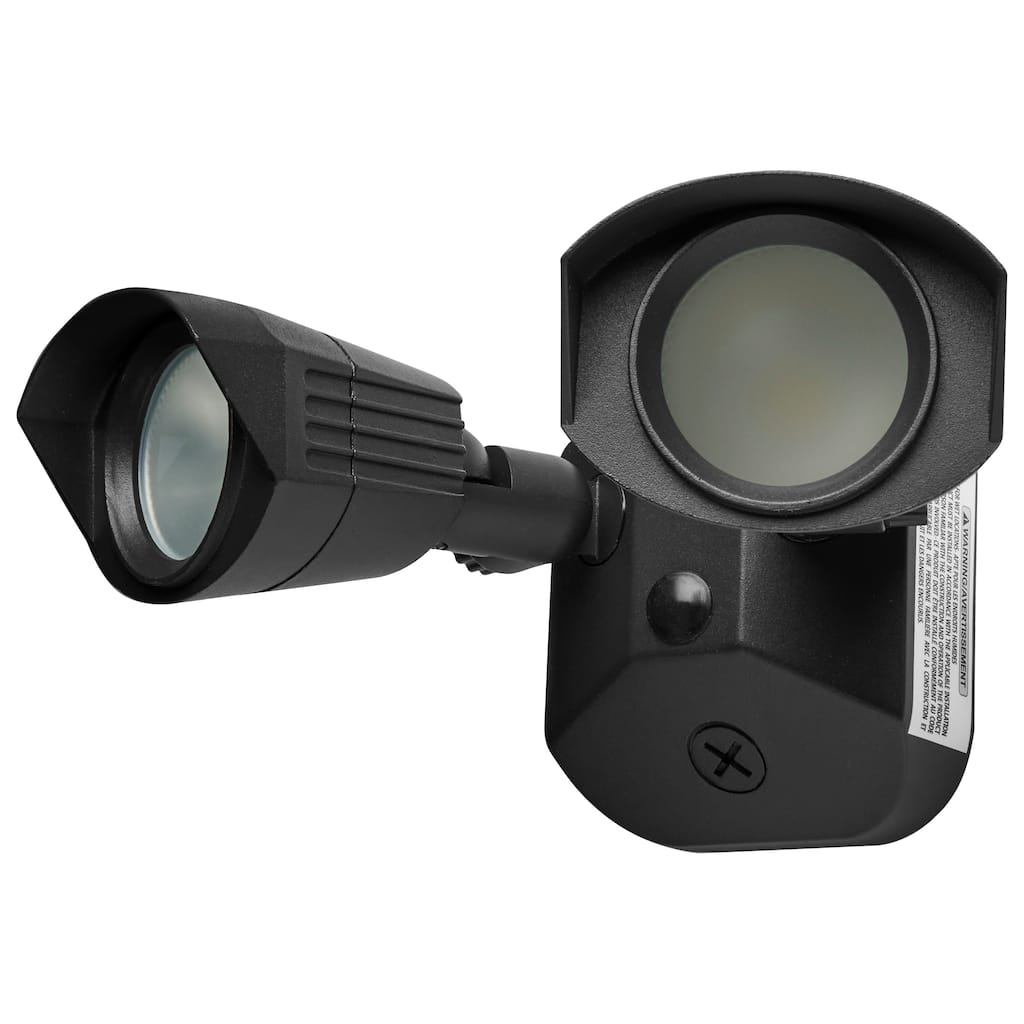 LED Security Light - Dual Head - Black Finish - 3000K - 120-277V - 120V