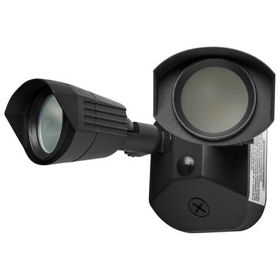 LED Security Light - Dual Head - Black Finish - 4000K - 120-277V