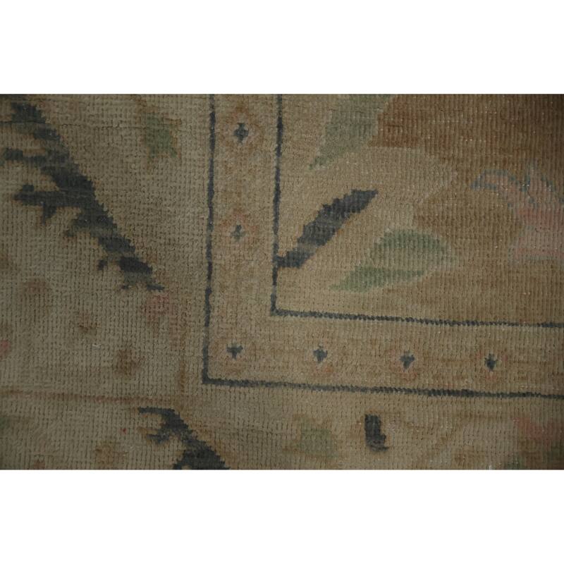 Hand Knotted Oriental 100% Wool Carpet Traditional Floral Brown Ziegler Area Rug - 9' 9'' X 6' 4''