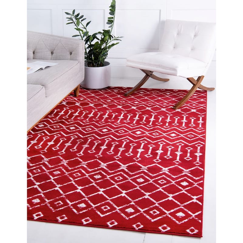 Contemporary Zala Collection Area Rug - 8'x10' - Red