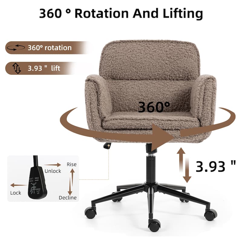 Criss Cross Chair with 5-Gear Adjustable Armrests & Wheels, Ergonomic Thickened Backrest Swivel Desk Chair for Home Office