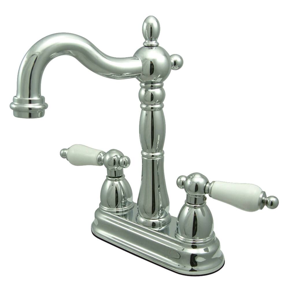 Kingston Brass Heritage Centerset Bar Faucet with Porcelain Lever