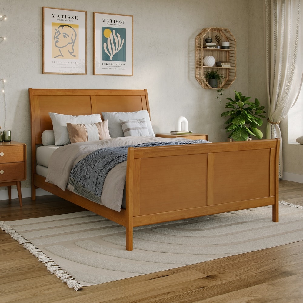 Portland Solid Wood Foundation Bed with Matching Footboard