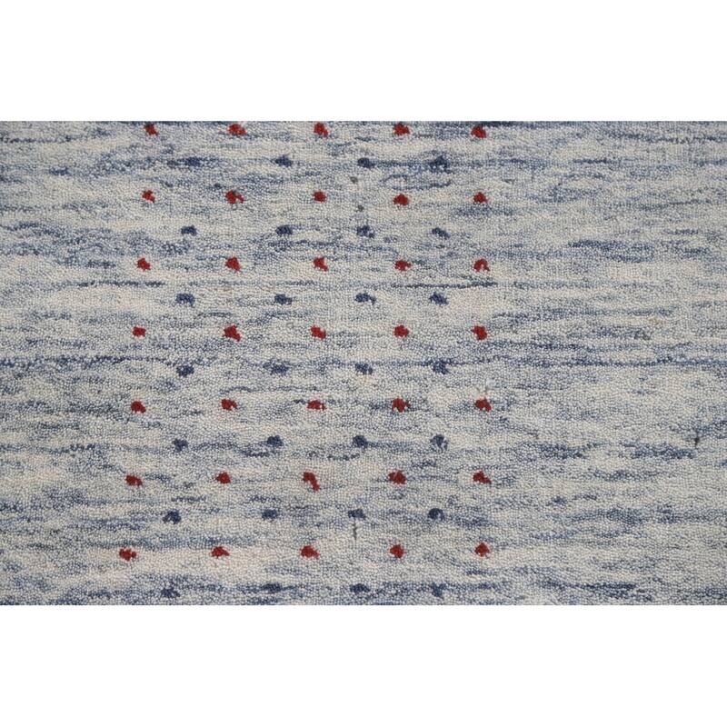 Gabbeh Beige Indian Area Rug Hand-Knotted Wool Carpet - 9'1"x 11'10"