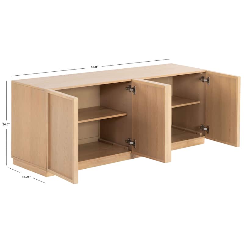SAFAVIEH Couture Zeus 4 Door Wood Media Stand - 58"W x 18"D x 24"H