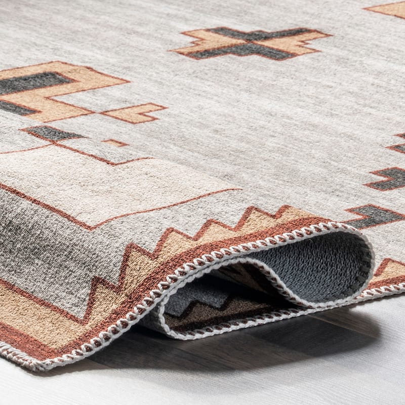 Nuloom Avya SpinClean Boho Medallion Machine Washable Area Rug