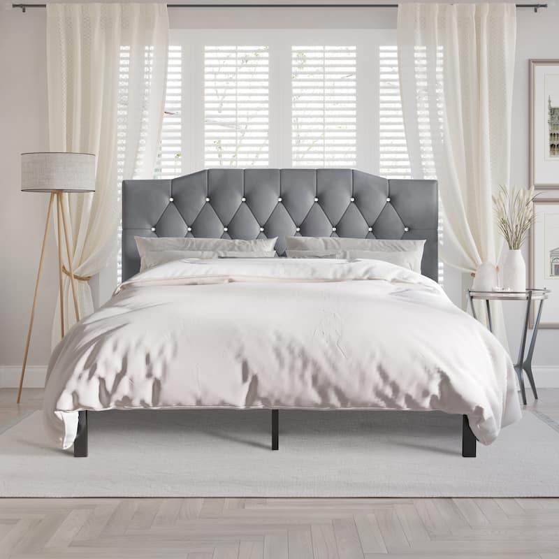CraftPorch Modern Velvet Tufted Upholstered Platform Bed