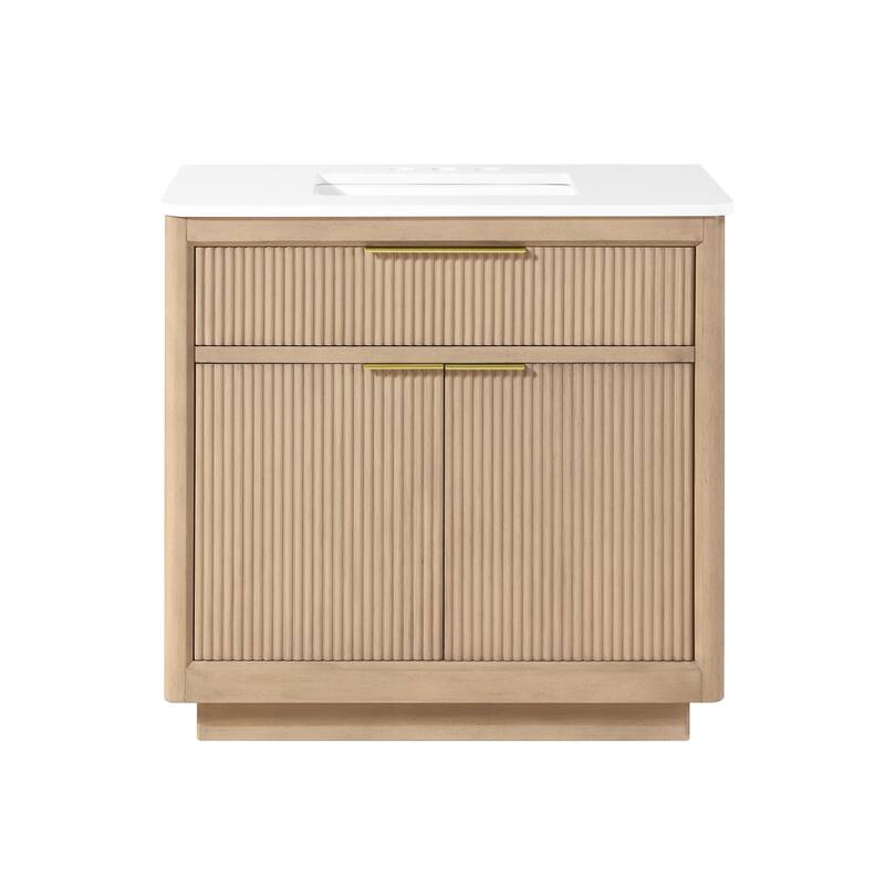 OVE Xander Bathroom Vanity with White Engineered Stone Top