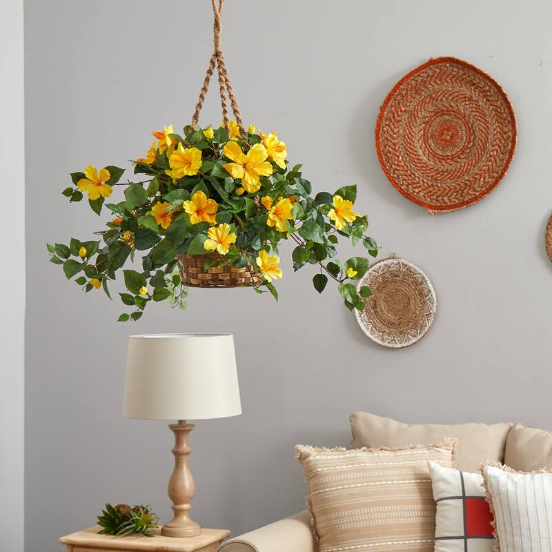 Hibiscus Hanging Basket - Yellow