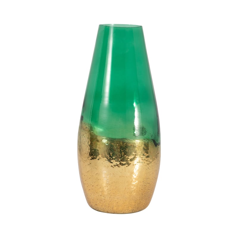 Sagebrook Home Modern Glam Glass Cylinder Dipped Vase