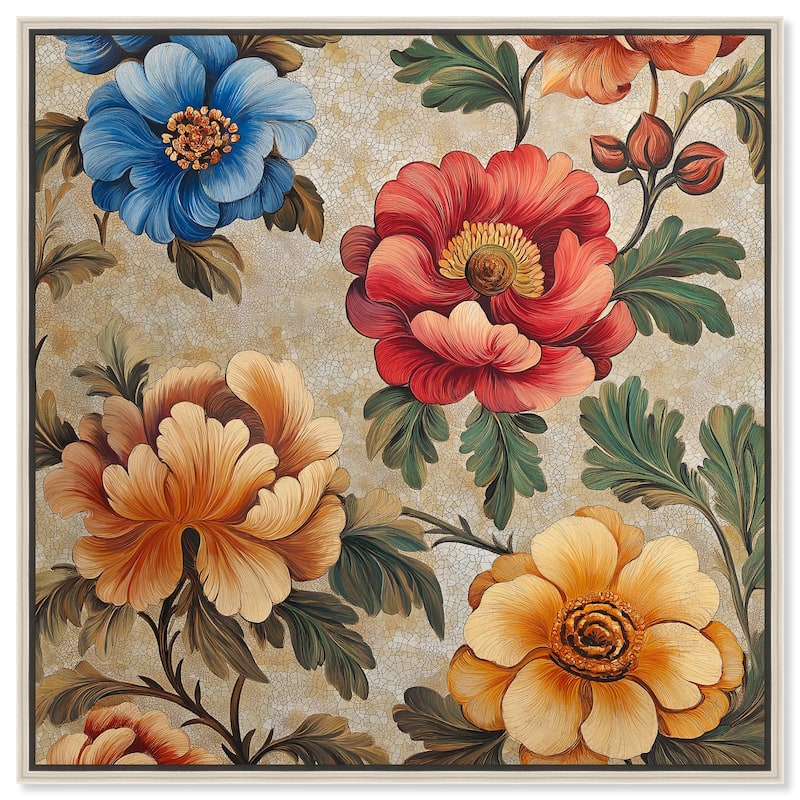 Golden Gardenia I Canvas by Art Remedy - 30" x 30" - Silver