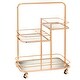 preview thumbnail 6 of 4, angelo:HOME Alcott 3-tier Goldtone Rolling Metal Bar Cart