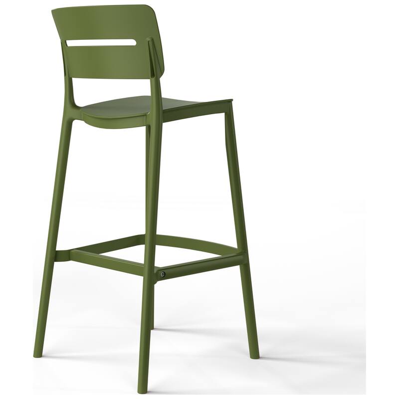 Frond and Form 29.5" Outdoor Patio Poly Plastic Bar Stool (Set of 2)