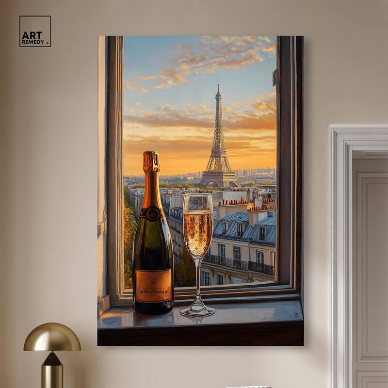 Classy Drink in Paris Canvas by Art Remedy, Gallery Wrapped