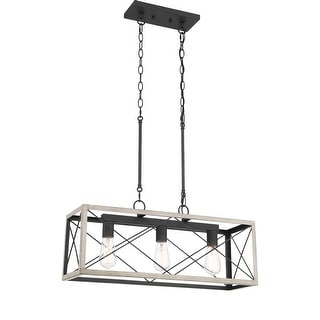 Acroma 3-light Rectangle Island Chandelier for Dining Room - 25 inches
