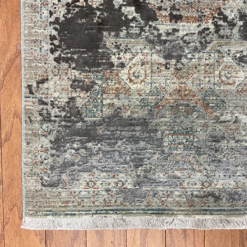 HERAT ORIENTAL Turkish Modern Erased Design Wool & Silk Rug - 2' x 2'11"