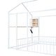 preview thumbnail 13 of 17, Full Size Metal House Bed Frame with Desk Shelves and Charging Ports, Space Saving Design