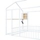 preview thumbnail 13 of 17, White Full Size Metal Bed with Desk, House Bed Frame with Shelves and USB Ports